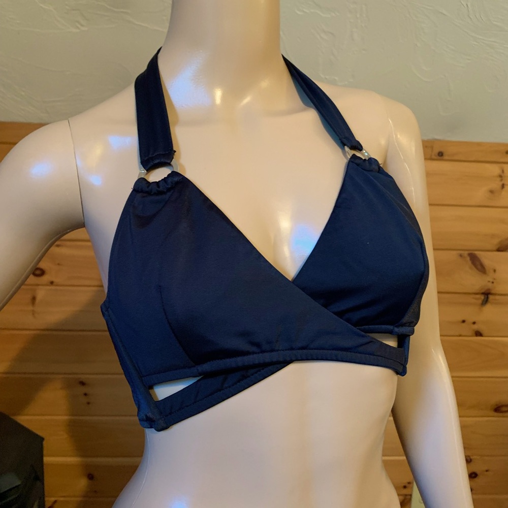 Black wrap bikini halter top